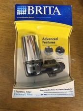 Brita Faucet Filtration System Black/Chrome Advanced Features Brand New