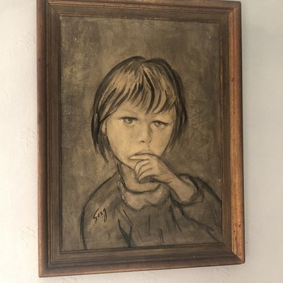 GROSSES 50er Jahre Diebesmarkt Neapel Öl Außenseiter Kunst Gemälde
