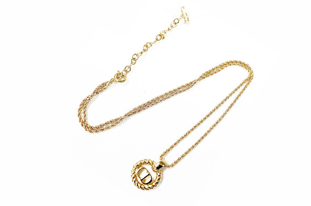 Dior Logo Necklace in Gold Tone Y0618 Style 5543