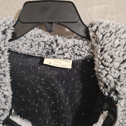 Bobbie Brooks Womens Sz M Sherpa Jacket with hood Gray Full Zip Deep Pile Plush - Picture 2 of 7