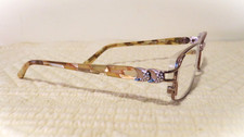 Lds Eyeglasses Italian Safilo Tortie Bows Rose Gold Metal Rims Crystal Accents