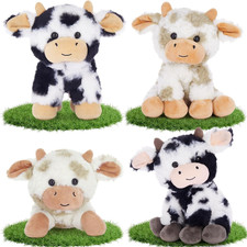 4 Pcs Cow Stuffed Animal Bulk 10'' Cow Plush Toys Soft Cow Plushies Farm Animal