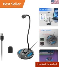 Studio-Quality USB Microphone with Flexible Gooseneck for Podcasting Streaming
