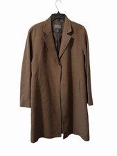 Lafayette 148 New York Brown Lightweight 100% Wool  Blazerlong Size 8 One Button