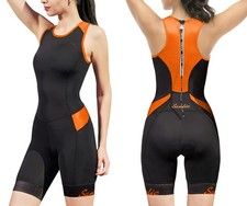 Women Triathlon Suit Back Zipper tri Suit Padded -Piece Sleeveless Swimsuits ...
