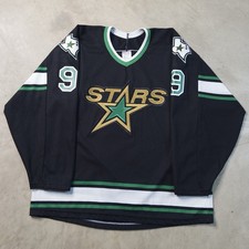 Vintage CCM Dallas Stars 1990s NHL Hockey Jersey Men Large Black #9 Mike Modano