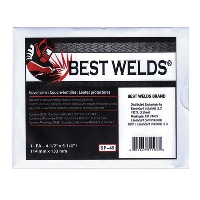 Best Welds Cover Lens, Scratch/Static Resistant, 5-1/4 in x 4-1/2 in