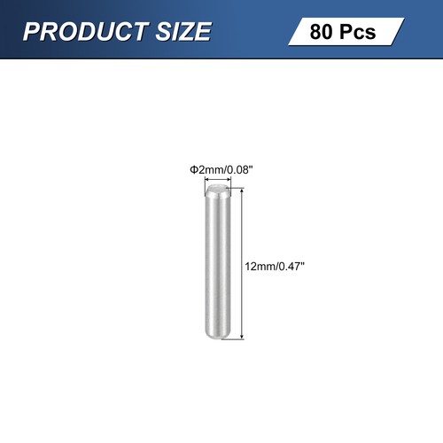 80Pcs M2x12mm 304 Stainless Steel Dowel Pin Cylindrical Shelf Support Peg Pin - Picture 2 of 6