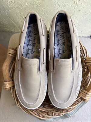 Anchor Bay Classics Men s Casual Shoes, Sz 9, Khaki Fabric, Boat Shoe.