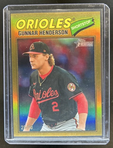 2026 Topps Heritage Gunnar Henderson Chrome Gold Refractor #/50 Orioles