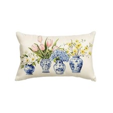 Blue and White Porcelain Vase Chinoiserie Throw Pillow Cover2 x 20 Inch 1