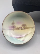 Vintage 4.25in Footed Nippon Bowl Candy Dish Hand Painted