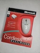 Microsoft Cordless Wheel Mouse Wireless X05-43135 XB Complete CIB Vintage