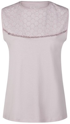 Damen Schlafshirt BY LOUISE Mix & Match 100% Baumwolle Lochstickerei lila Gr.L