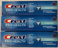 Pack of 3 Crest Pro-Health Whole Mouth Clean Mint Toothpaste 4.3oz Each Exp 2/28