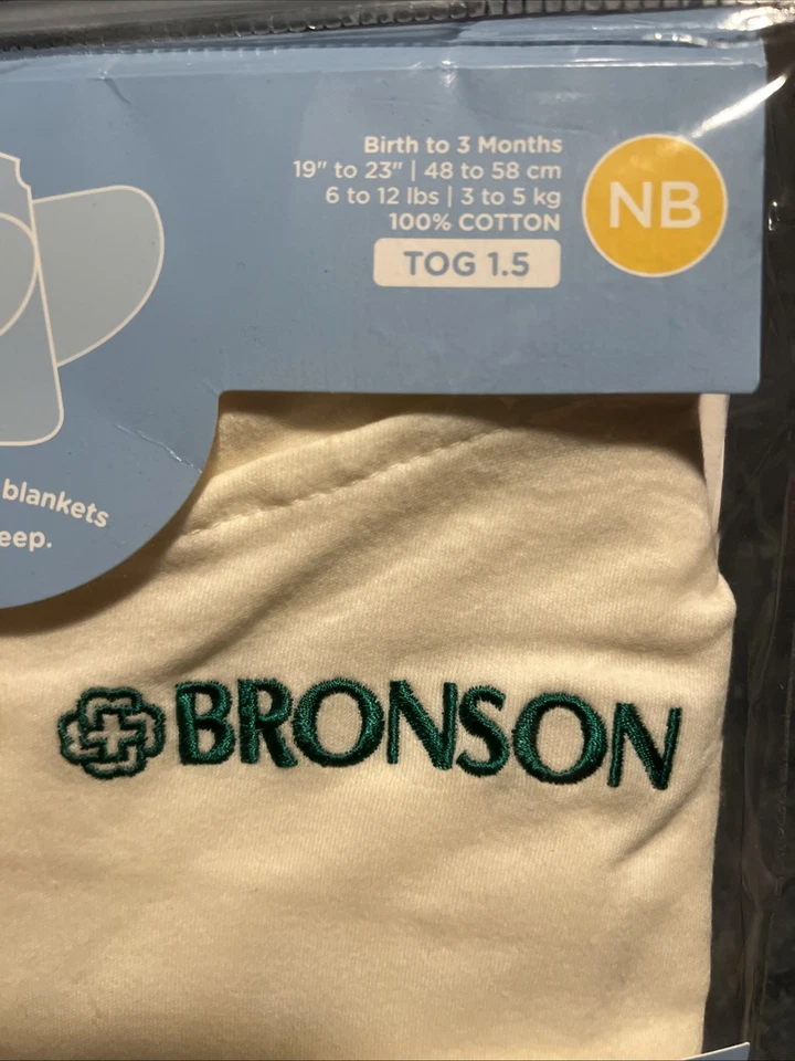 Saco de dormir HALO swaddle algodão dorminhoco creme sem gênero recém-nascido até 3 meses novo na embalagem - Imagem 2 de 4