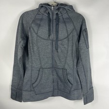Athleta Hoodie Size Medium Unstoppable Zip Sweatshirt Gray Workout Jacket Women