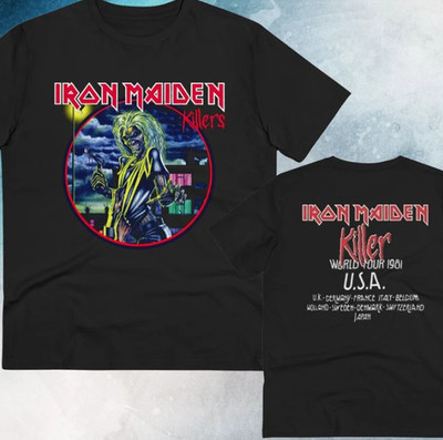 Iron Maiden Killer World Tour 1981 T-shirt Double Sided