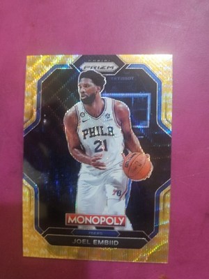 2022 23 Prizm Monopoly GOLD WAVE /10. JOEL EMBIID MINT #PS5. MVP