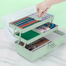 3-Layer Plastic Dividing Storage Box Craft Organizer and Storage with Adjustable