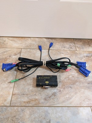 Jidetech CKL 2 Port USB 2.0 KVM Switch w/ Cables CKL-21UA-V2