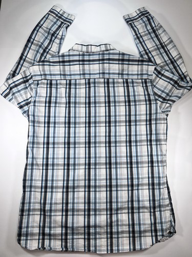 MARC ECKO CUT & SEW White W/ blue & Black Plaid LS Shirt XL Y2K Vtg 90’s Preppy - Picture 16 of 17