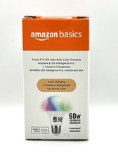 NEW Amazon Basics Smart A19 LED Color Changing Light Bulb 60W - 2.4 GHz Wi-Fi