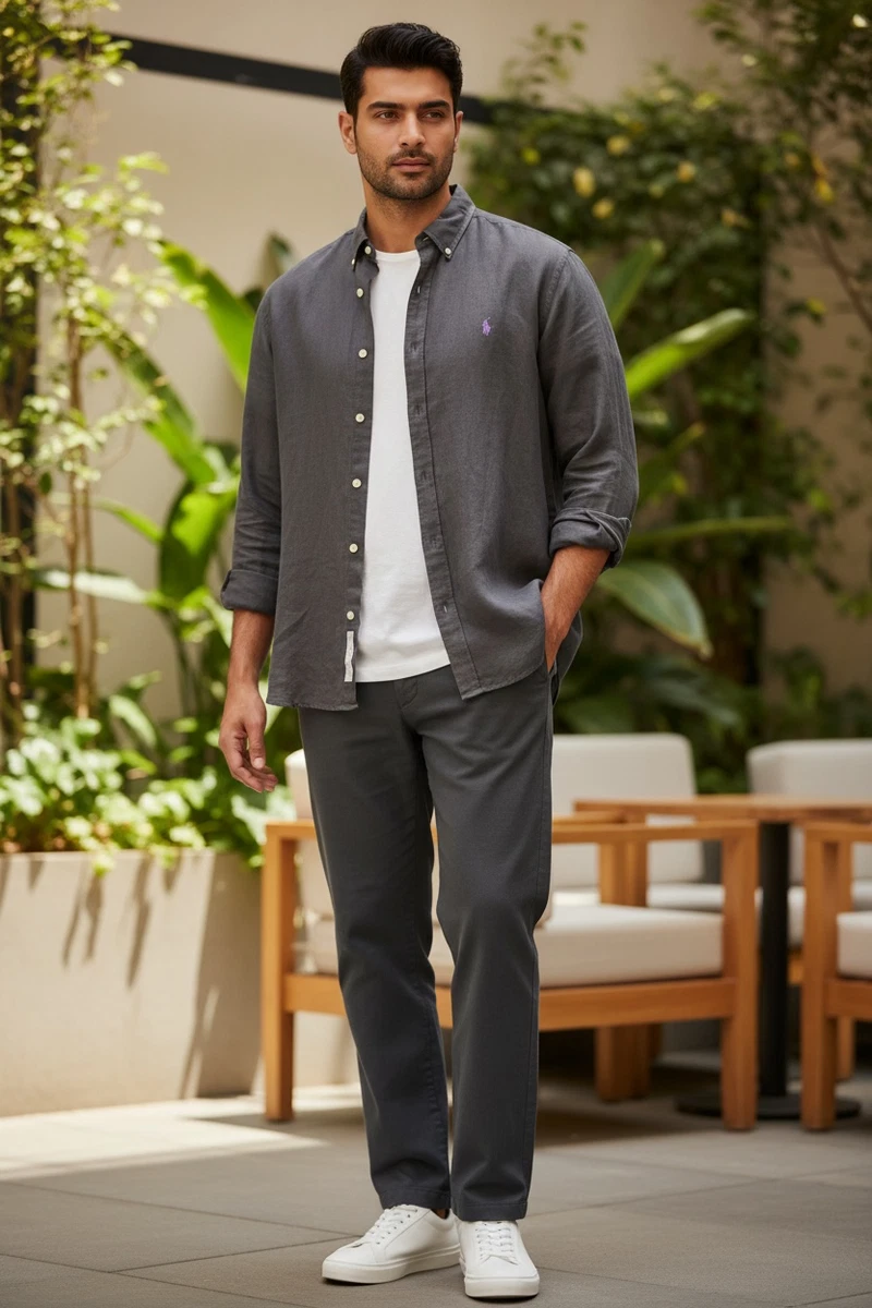 Ralph Lauren Silk Button-Up Casual Button-Down Shirts for Men for