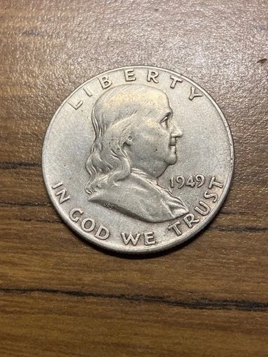 1949 Franklin Half Dollar Circulated Silver 50c  Very Good condition