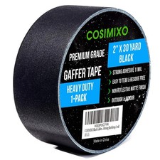 Black Gaffers Tape 30 Yards x 2 Inch x 11Mil- Waterproof, No Residue, Non-Ref...