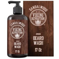 Beard Wash Shampoo w/Argan Jojoba Oils - Softens Strengthens - Sandalwood...