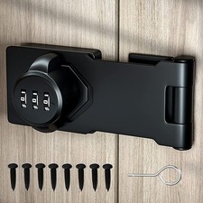 Mechanical Password Rotary Hasp Locks, Door Security Slide Latch Lock for Sma...