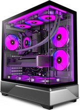 PC CASE 6 PWM ARGB Fans Pre-Installed Mid-Tower Gaming PC Case Panoramic