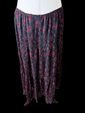 Vintage Y2K Floral Sheer Maxi Skirt Whimsigoth Witchy Dark Romantic Cottage PLg