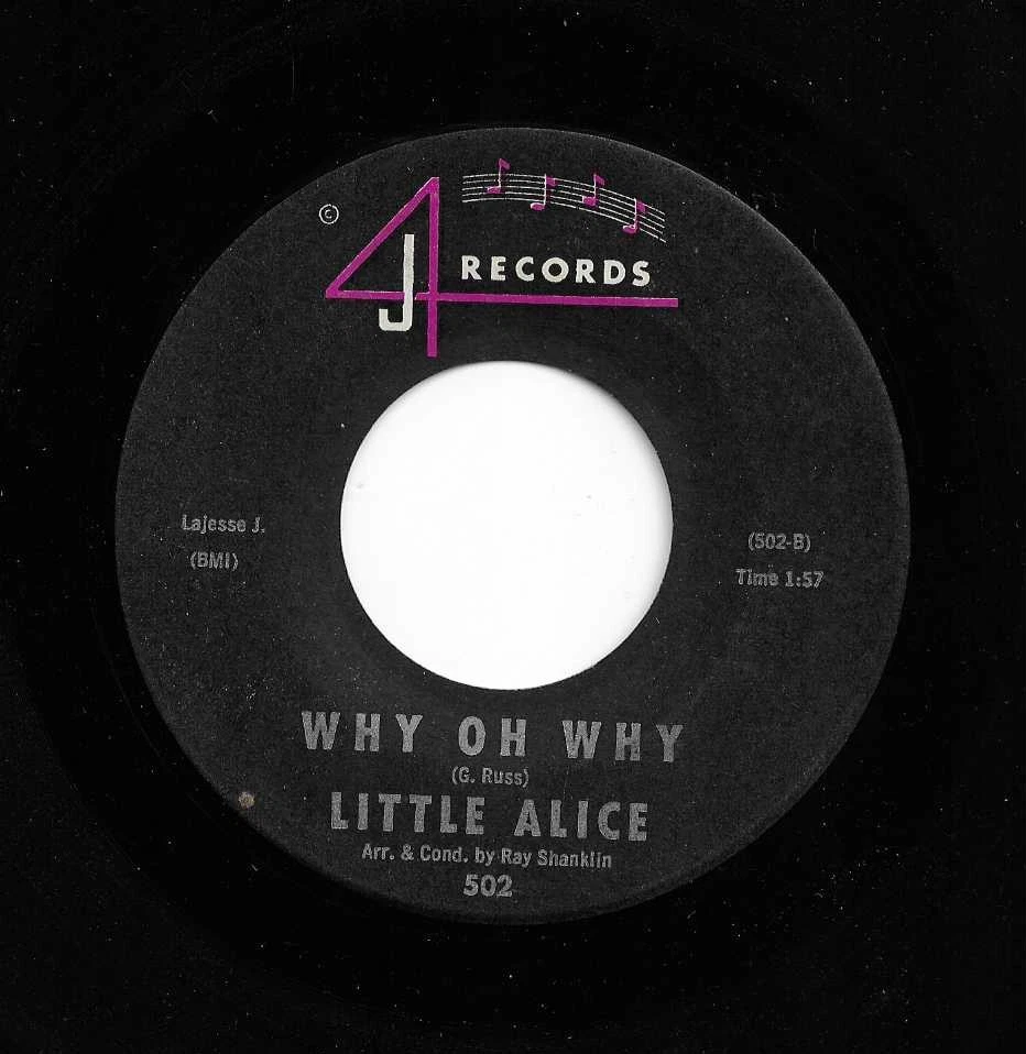 Little Alice "So What If I Can't Cook / Why Oh Why", on 4 J 502.  Clean VG - Image 2 of 2