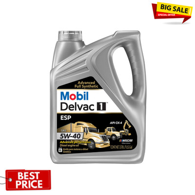 Mobil Delvac 1 ESP 5W-40 Diesel Engine Oil 1 Gallon Extended Engine Life