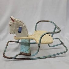 Vintage Triang Rocking Horse Childrens Toy Metal Rocker With Plastic Horse Head
