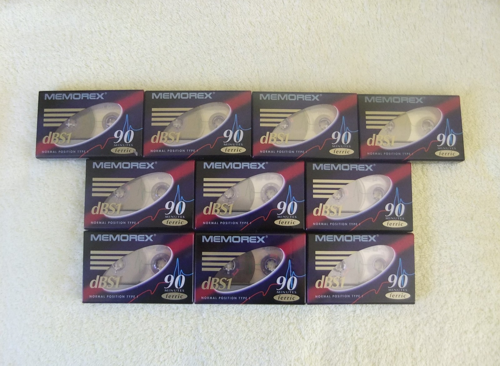 MEMOREX DBS1 90 FERRIC BLANK CASSETTE TAPES x 10 * BRAND NEW & SEALED *