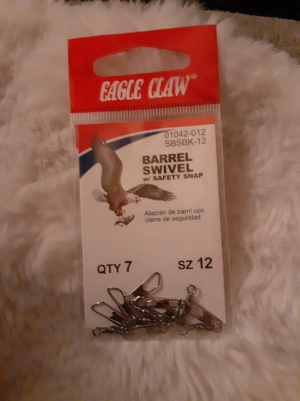 EAGLE CLAW Black Barrel Swivels Size 12 Qty (7)1042-012