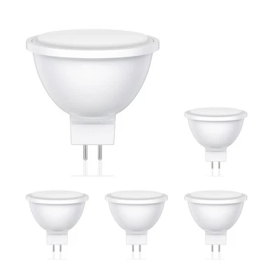 5x GU5.3 Ampoule LED MR16 blanc chaud (2700 K) 5 W 430lm 104° mate - Photo 1/4