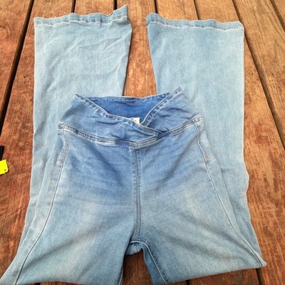 We The Free Womens Wide-Leg High-Rise Light Wash Denim Jeans Size 27