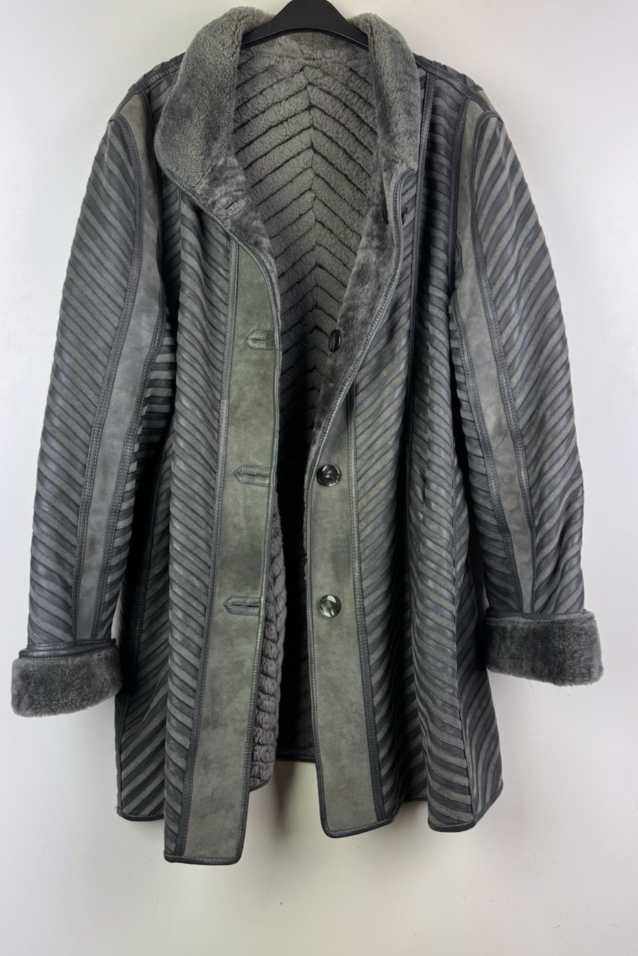 REAL SHEARLING SHEEPSKIN COAT UK Size 16-18 (US 12-14) Women`s Jacket Penny Lane