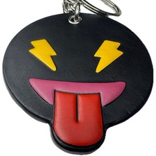 Coach Emoji Cheeky Tongue Out Charm Black Keychain NWT