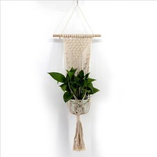 Flower Pot Macrame Wall Hanging Handmade Rope Woven Tapestry Boho Hanger Basket