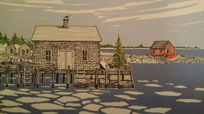 Rockport Maine Postcard Anne Kilham Vtg 1979 No P90 Christmas Art Folk Winter 