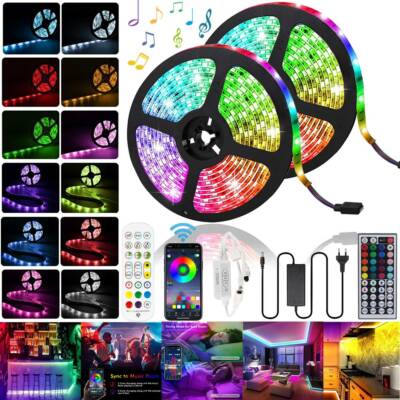 1m-30m LED Stripe RGB Leiste Streifen 5050 Band APP Musik Leuchte Lichterkette