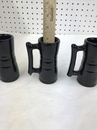 Vintage Frankoma Demitasse Mugs Set Of 3 Black - Picture 4 of 4