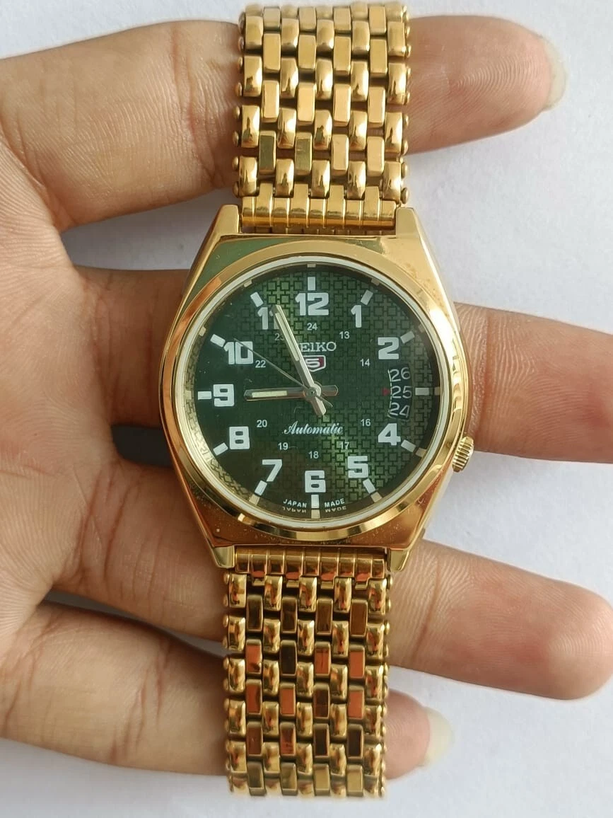 Seiko 5 automatic cheap gold plated