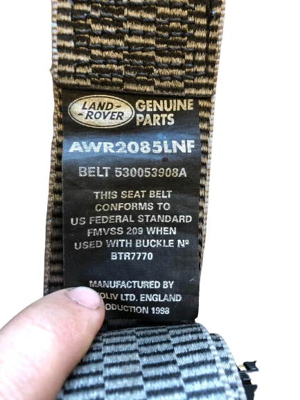 Land Rover Discovery 1 OEM Left Rear Driver Side Seat Belt Male Receivers 94-98 - Image 3 of 4