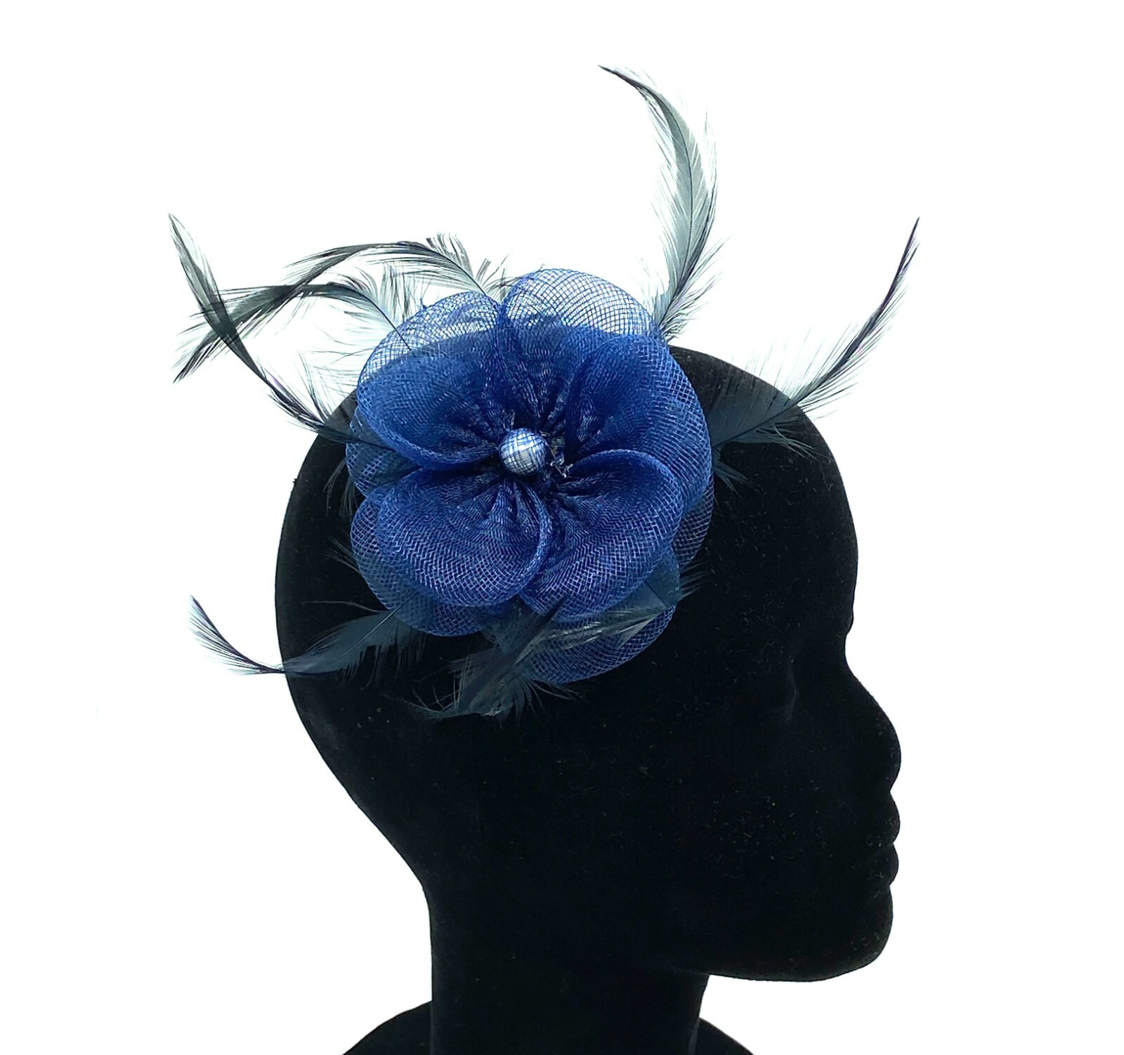 Fascinator Verde Scuro Con Fascia E Clip Con Piume Di Fiori Per Matrimoni, Gare, Cappello Ascot Reale - Italia - Foto 3